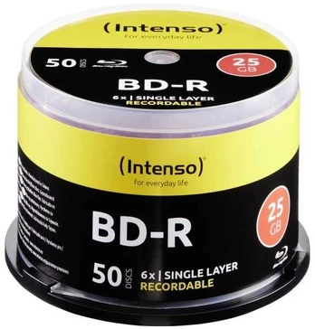 „Intenso Blu-ray“ diskas, 6 kartų greitas, „Cakebox 50“, 25 GB