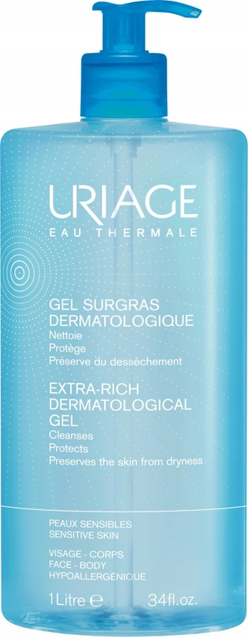 Kūno prausiklis Uriage Extra-Rich Dermatological Gel, 1000 ml