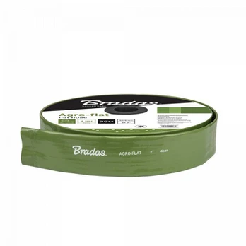 Plokščia vandens žarna Bradas AGRO-FLAT PVC, W.P.4 / B.P.12 Bar, 2"- 100m, Green