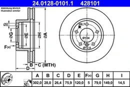 ATE 24.0128-0101.1 Brake Disc