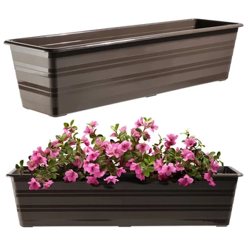 Balkoniniai vazonai KADAX 60 cm, 4 vnt., su stovais