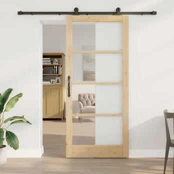 Slankios durys ORKDAL Natūrali ir juoda 93 x 211 cm