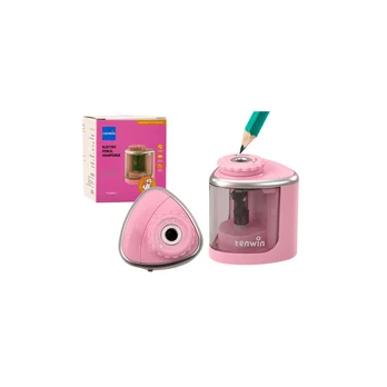 Lean Electric Rožinė Sharpener for Crayons and Pencils 6-8 mm