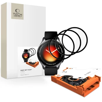 Ekrano apsauga Xiaomi Watch 5 laikrodžiui "Tech-Protect Easy Set Flex+ 3-Pack"