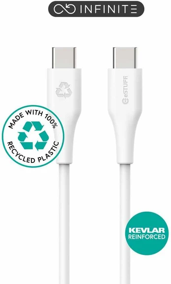 Kabelis USB eStuff USB-C - USB-C 3 m Baltas (ES604370)