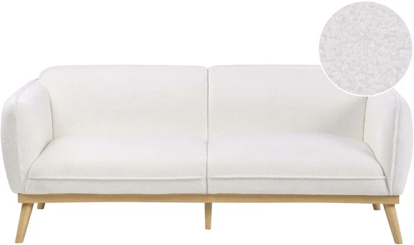 Beliani Trivietė sofa LJUNG, balta boucle