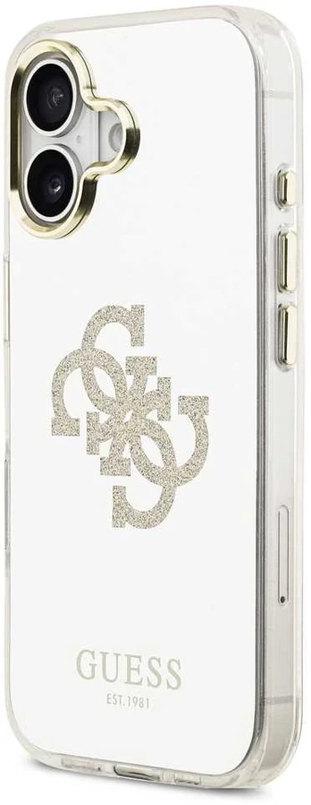 Dėklas Guess PC TPU Mirror 4G Glitter Logo MagSafe Case for iPhone 17 Gold