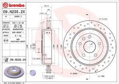 Stabdžių diskas BREMBO 09.N235.2X kaina