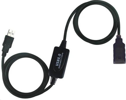 USB kabelis PremiumCord USB-A - USB-A 10 m Juodas (ku2rep10)