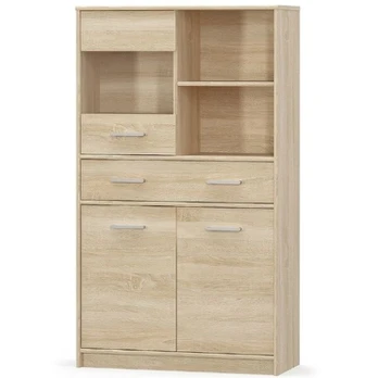 Vitrina Tips 2D1W1S/80, 83.4x34.3x144.7 cm, ruda