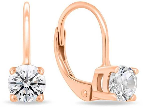 Brilio Silver Brilio Sidabrinis Minimalist auksinis-plated earrings with zircons EA914R