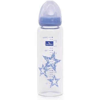Stiklinis buteliukas Lorelli Anti Colic 1020088-0004, 0+ mėn, 240 ml