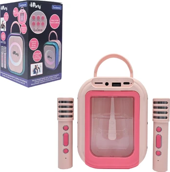 Lexibook - Pink Bluetooth karaoke with 2 wireless microphones ()