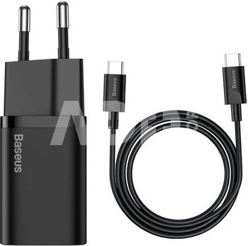 Baseus Super Si Quick Charger 1C 25W with USB-C cable for USB-C 1m (black)