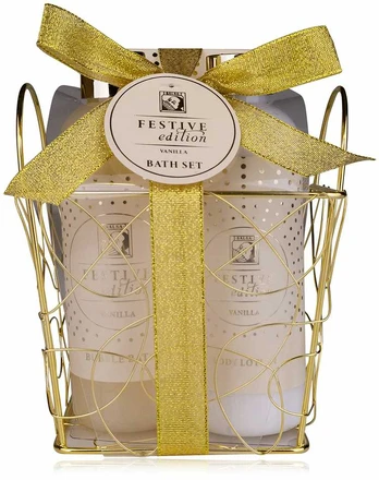Accentra Bath set FESTIVE EDITION in square wire basket