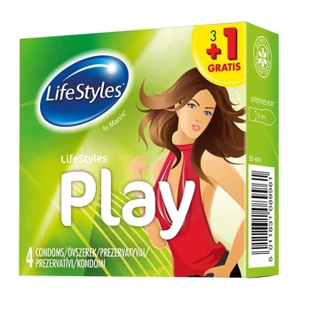 Prezervatyvai LIFESTYLES PLAY, 4 vnt.