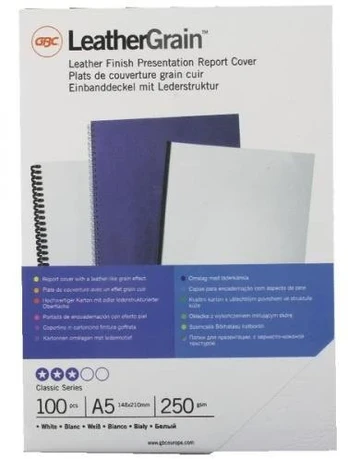 GBC Ok� do bin GBC LeatherGrain A5 bia�