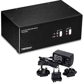 TRENDnet KVM 2-Port DVI USB Switch mit Audio USB 2.0 Hub