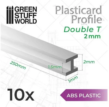 Green Stuff World Žalias stuff world - ABS dvigubo T formos profilis 2 mm, 9232