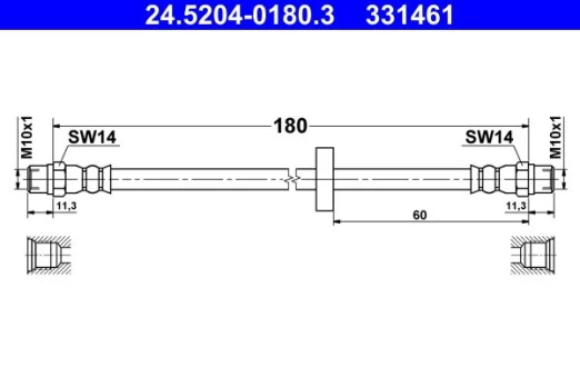 Stabdžių žarnelė ATE 24.5204-0180.3