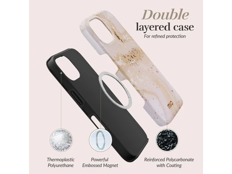 Dėklas MIO Gold Marble Magsafe Compatible for iPhone Pro Max