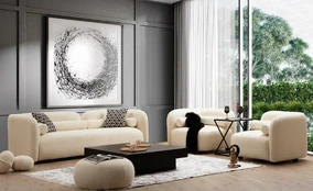 Dvivietė sofa Victoria Bouclette-Cream Kremas kaina