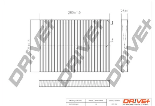 Filtras, salono oras Dr!ve+ DP1110.12.0002