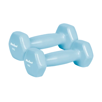 Hantelki żeliwne winylowe HEX 2x1kg, REBEL ACTIVE