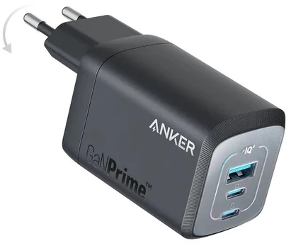 Charger Prime 100W GaN 2xUSB-C 1xUSB-A silver