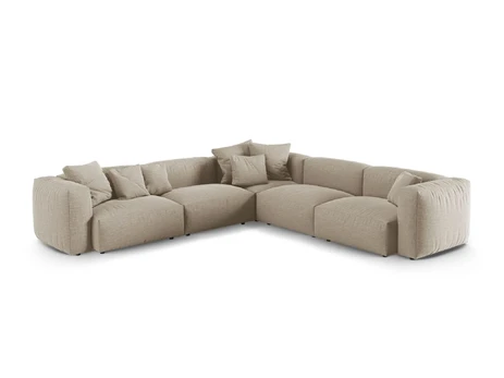 Modular Symmetrical Corner Sofa, "Martina", 5 Seats, 330x330x75, Light Beige