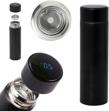 Thermos puodelis smart LED 500ml, juodas