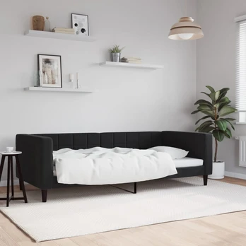 Sofa, juodos spalvos, 90x190cm, aksomas