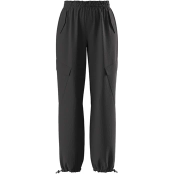 Kelnės moterims, Juoda, PCJILL MW CARGO JOGG