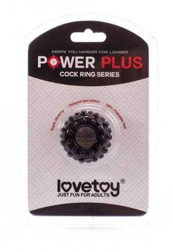 LoveToy POWER PLUS Cockring Juodas