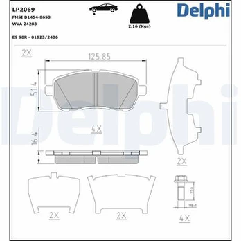 DELPHI LP2069 Brake pad set