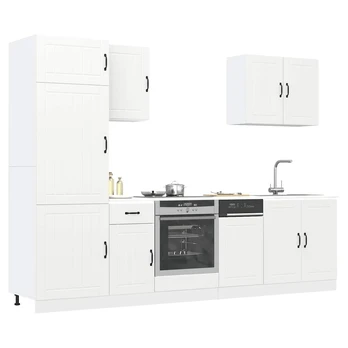Virtuvinių spintelių komplektas, 7 dalių, Lucca, balta
