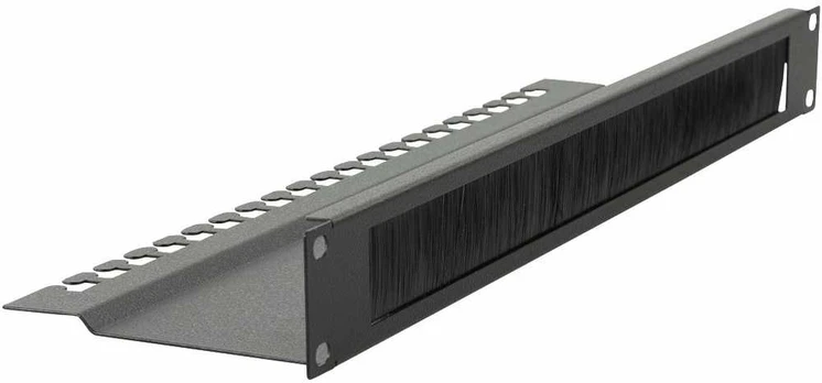 Maršrutizatorius Lanview 1U 19" L BENT, BRUSHED CABLE ORGANIZER PANEL Juodas