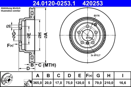 ATE 24.0120-0253.1 Brake Disc