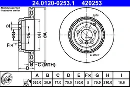 ATE 24.0120-0253.1 Brake Disc