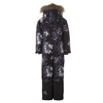 Huppa Mergaičių žieminis kombinezonas JETTA, Black Pattern/ Black