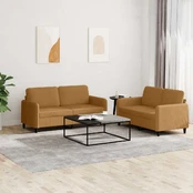 Sofa Sofos komplektas, 2 dalių, rudos spalvos, aksomas kaina
