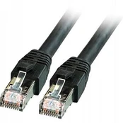 Patchcord Sf/utp Cat.5e 3m ekranuotas juodas