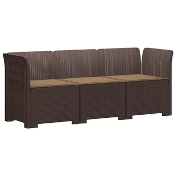 3-vietė sodo sofa su pagalvėlėmis, Rattan išvaizda PP Ruda