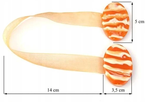 Užuolaidų laikiklis su magnetu, 3.5 cm, oranžinė