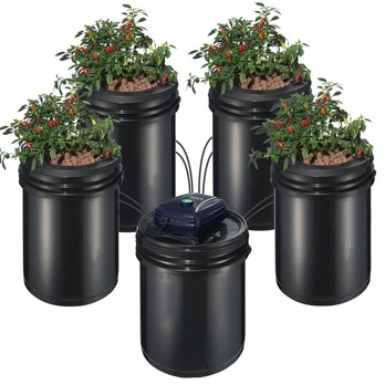 Hydroponinis RDWC sistema su 4 kibirais