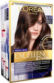 L'Oreal EXCELLENCE BRUNETTE tinte #500-true light ruda 192 ml kaina