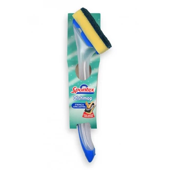 Indų kempinė su rankena Spontex DishMop, mėlyna