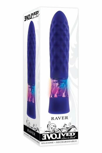 EVOLVED RAVER Vibrating Bullet 8-Speed LED Silicone 12.3cm Waterproof