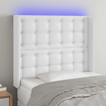 Galvūgalis su LED, baltos spalvos, 93x16x118/128 cm