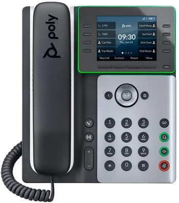Poly Edge E300 Ip Phone Juodas, Sidabrinis 8 Lines Lcd